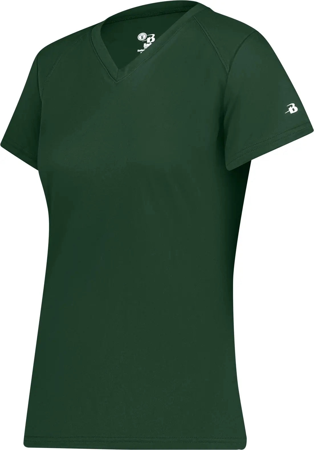 Badger Sport 4162 B-core Ladies S/s V-neck Tee - Forest - Xs