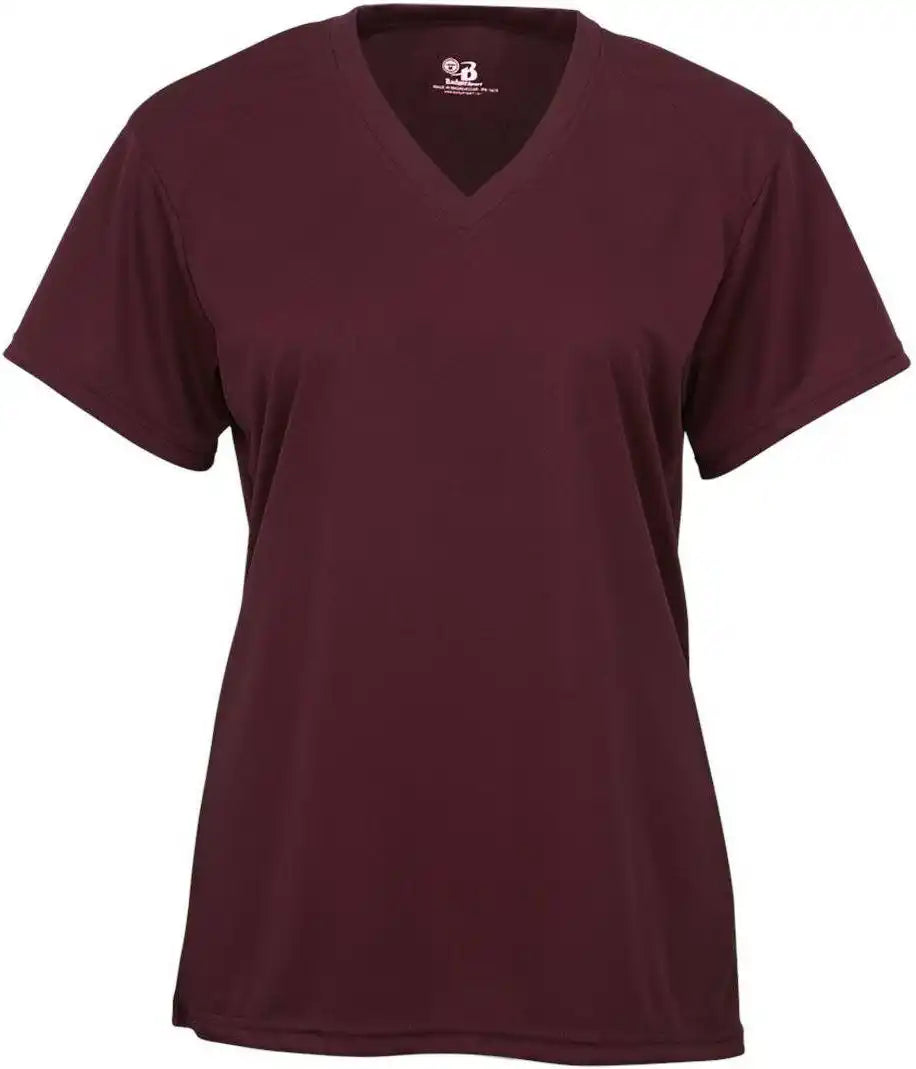 Badger Sport 4162 B-core Ladies S/s V-neck Tee - Maroon