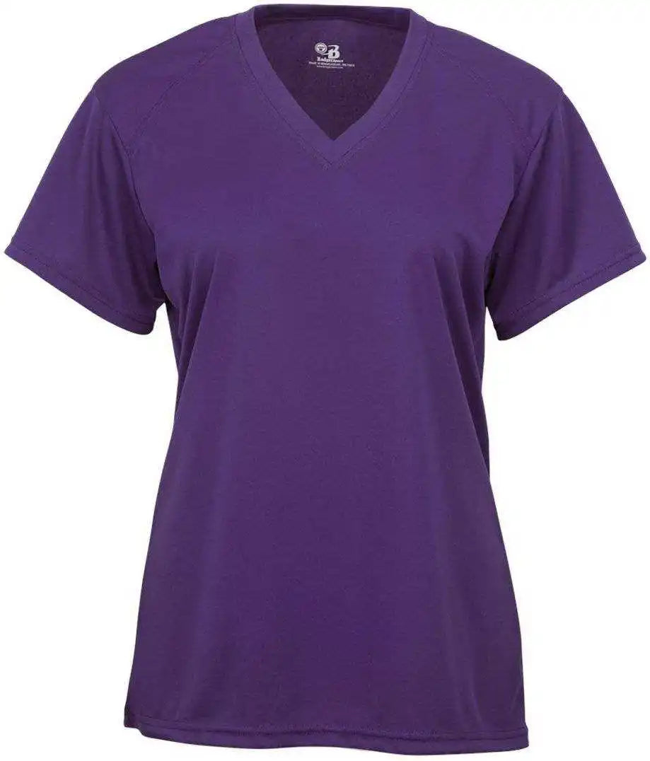 Badger Sport 4162 B-core Ladies S/s V-neck Tee - Purple