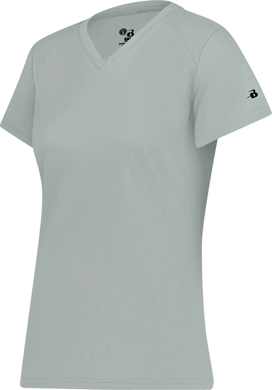 Badger Sport 4162 B-core Ladies S/s V-neck Tee - Silver