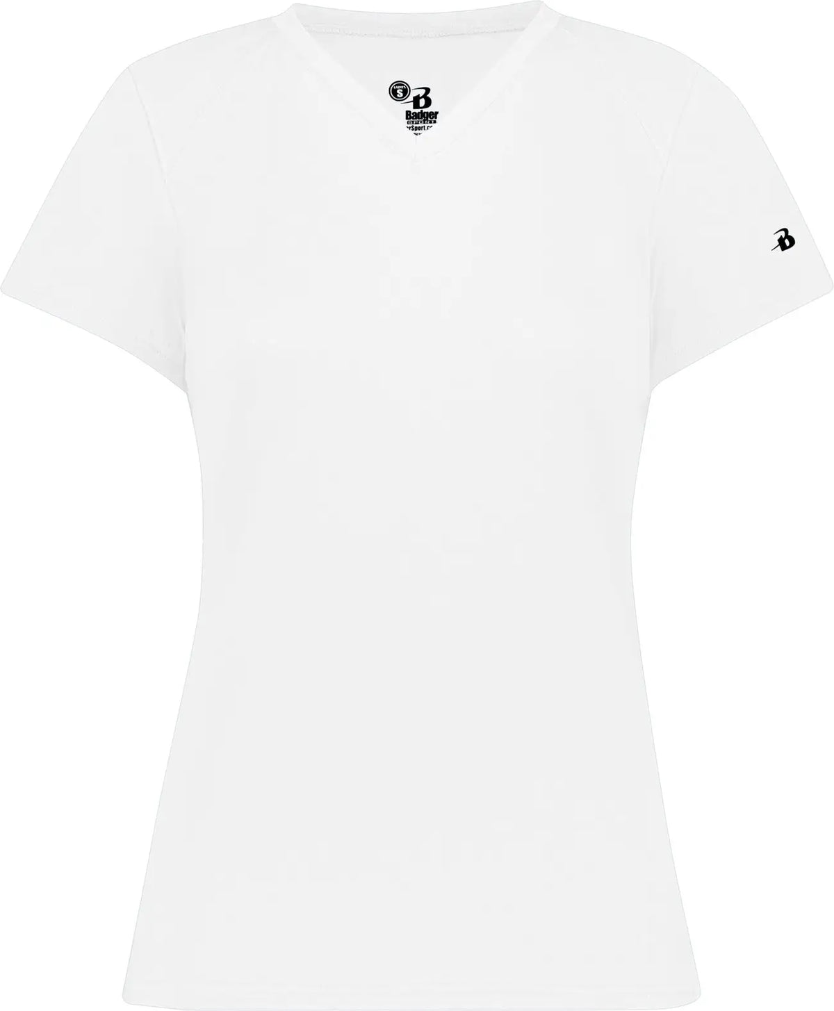 Badger Sport 4162 B-core Ladies S/s V-neck Tee - White