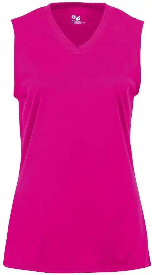 Badger Sport 4163 Ladies b Core Sleeveless Tee Hot Pink