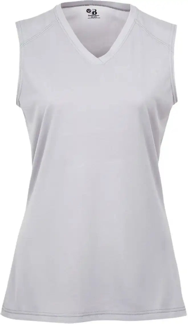 Badger Sport 4163 Ladies b Core Sleeveless Tee Light Gray