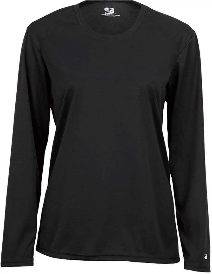 Badger Sport 4164 Ladies b Core Long Sleeve Tee Black