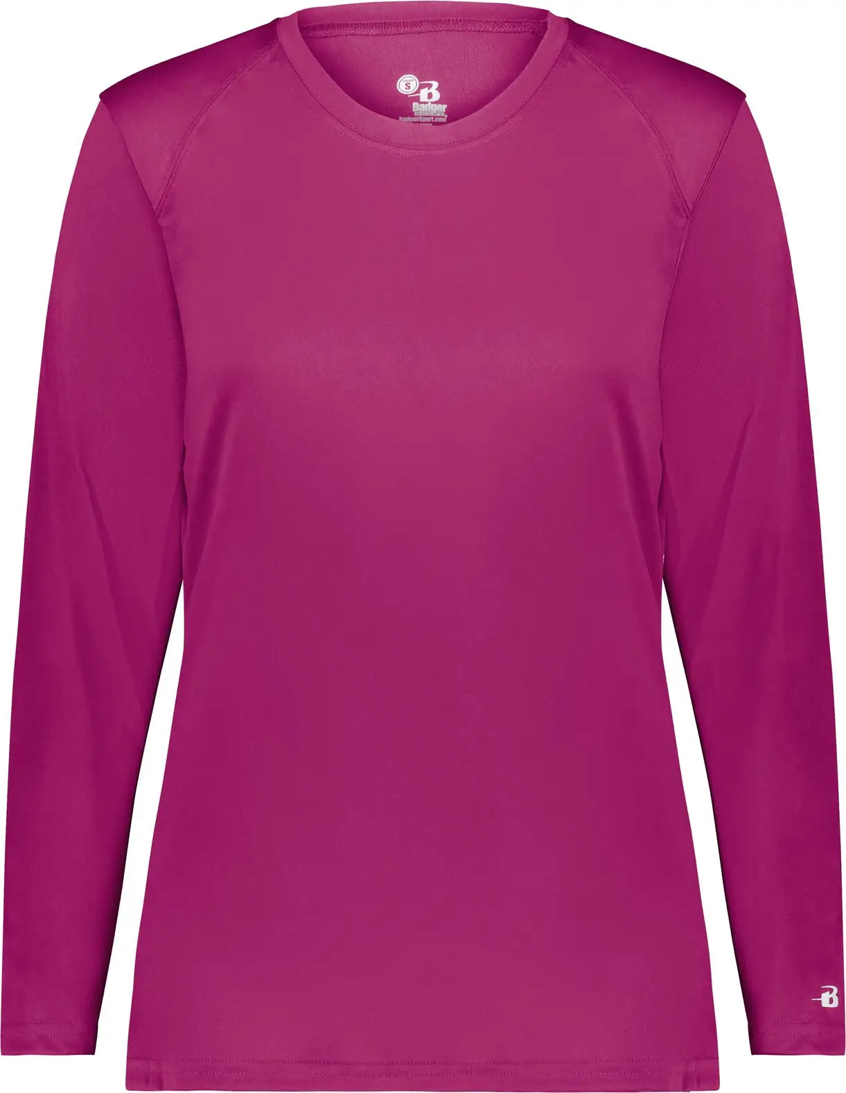 Badger Sport 4164 Ladies B-core Long Sleeve Tee - Hot Pink - Xs