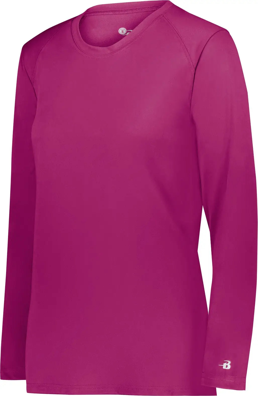 Badger Sport 4164 Ladies B-core Long Sleeve Tee - Hot Pink - Xs