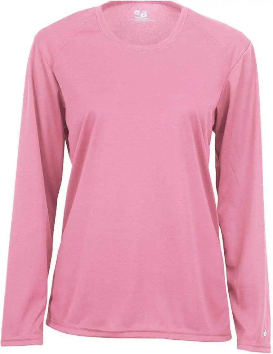 Badger Sport 4164 Ladies b Core Long Sleeve Tee Pink