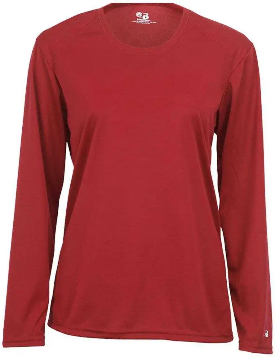Badger Sport 4164 Ladies b Core Long Sleeve Tee Red
