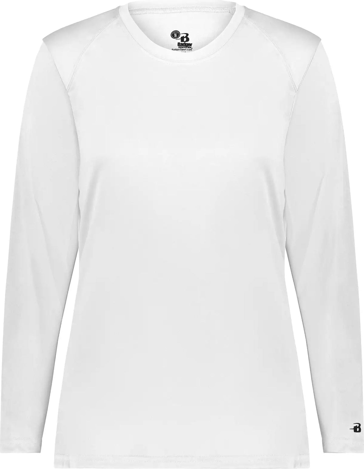 Badger Sport 4164 Ladies B-core Long Sleeve Tee - White