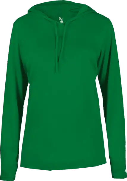 Badger Sport 4165 B-core Long Sleeve Ladies Hoodie Tee - Kelly