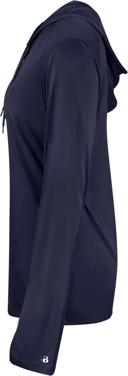 Badger Sport 4165 B-core Long Sleeve Ladies Hoodie Tee - Navy