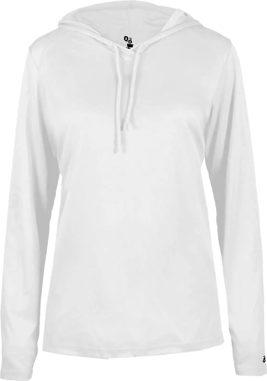 Badger Sport 4165 B-core Long Sleeve Ladies Hoodie Tee - White - Xs