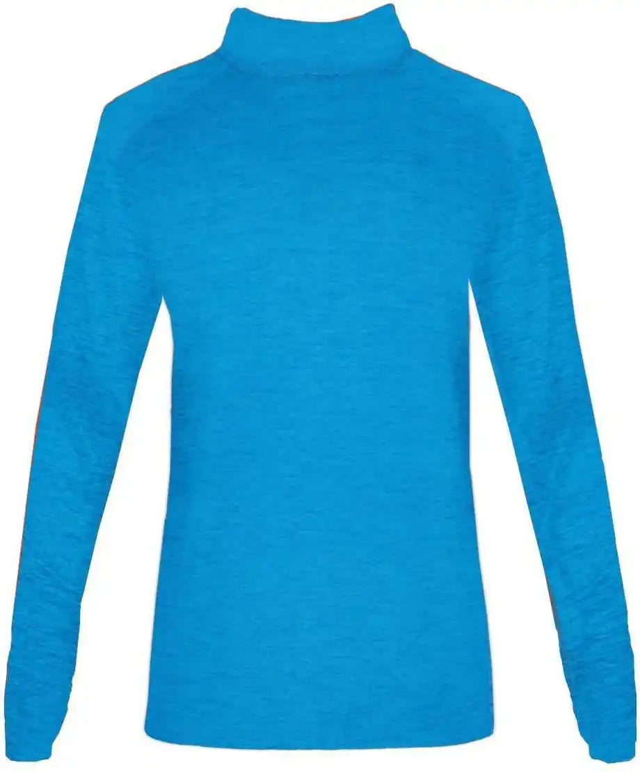 Badger Sport 4173 Tonal Blend Ladies 1/4 Zip Columbia Blue