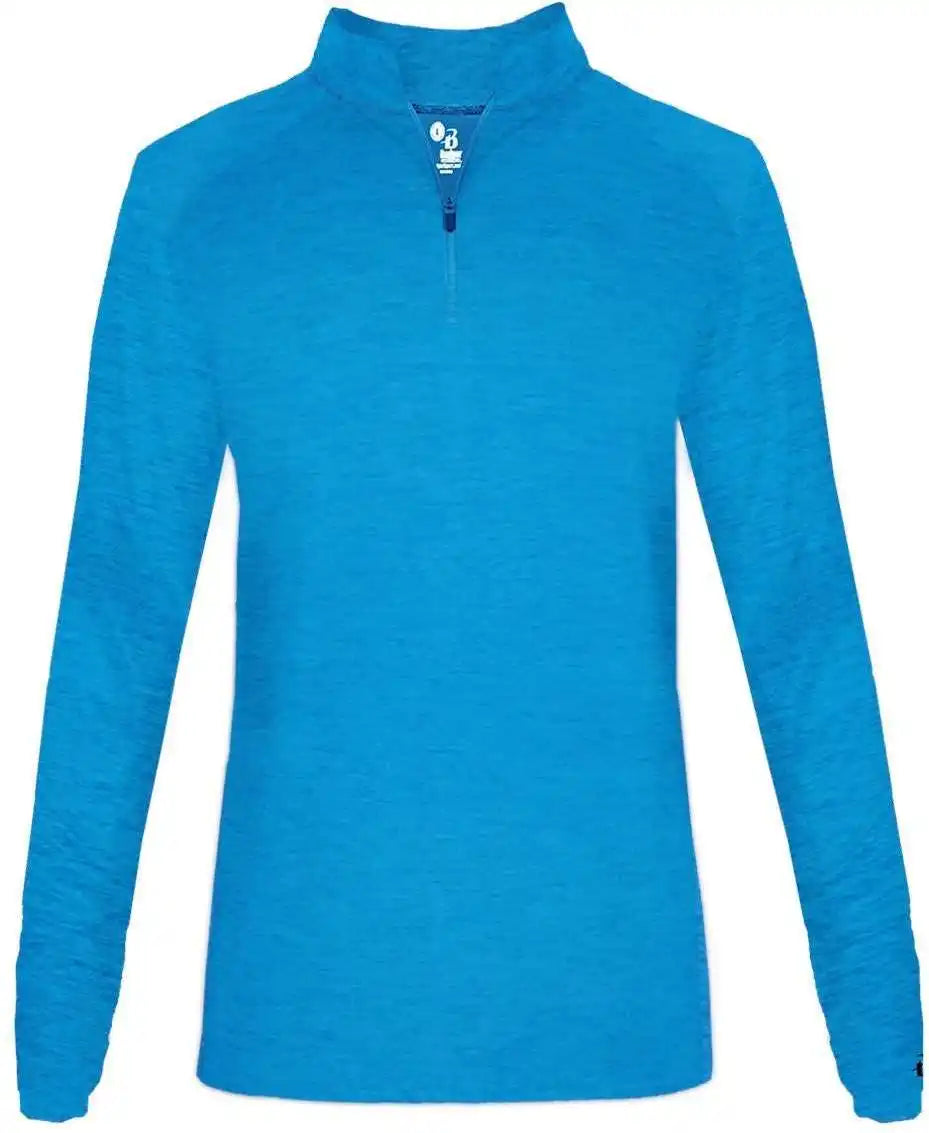 Badger Sport 4173 Tonal Blend Ladies 1/4 Zip - Columbia Blue