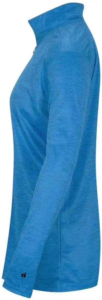 Badger Sport 4173 Tonal Blend Ladies 1/4 Zip Columbia Blue