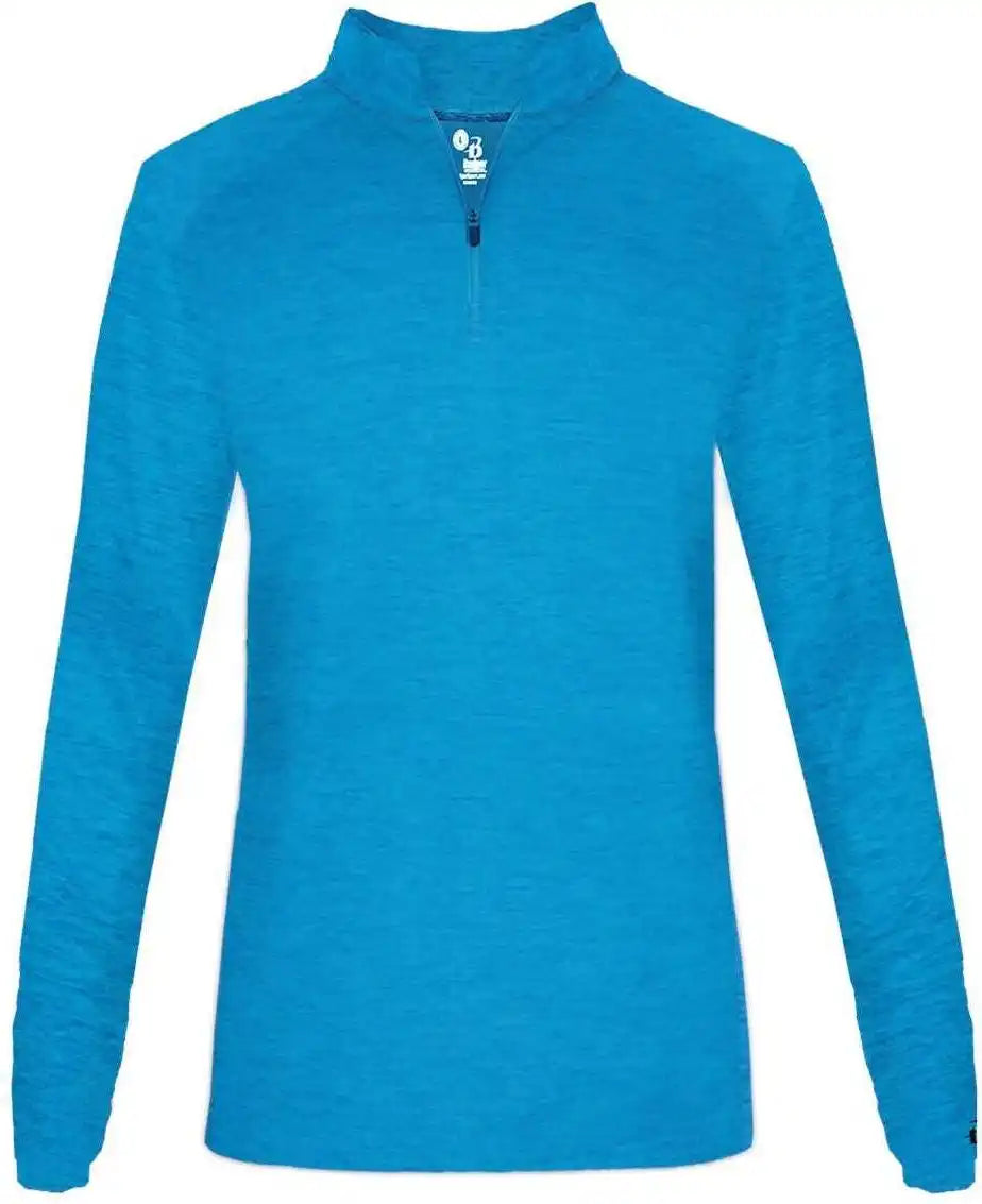 Badger Sport 4173 Tonal Blend Ladies 1/4 Zip - Electric Blue