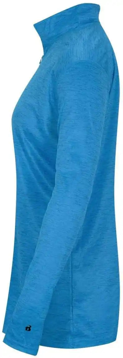 Badger Sport 4173 Tonal Blend Ladies 1/4 Zip - Electric Blue