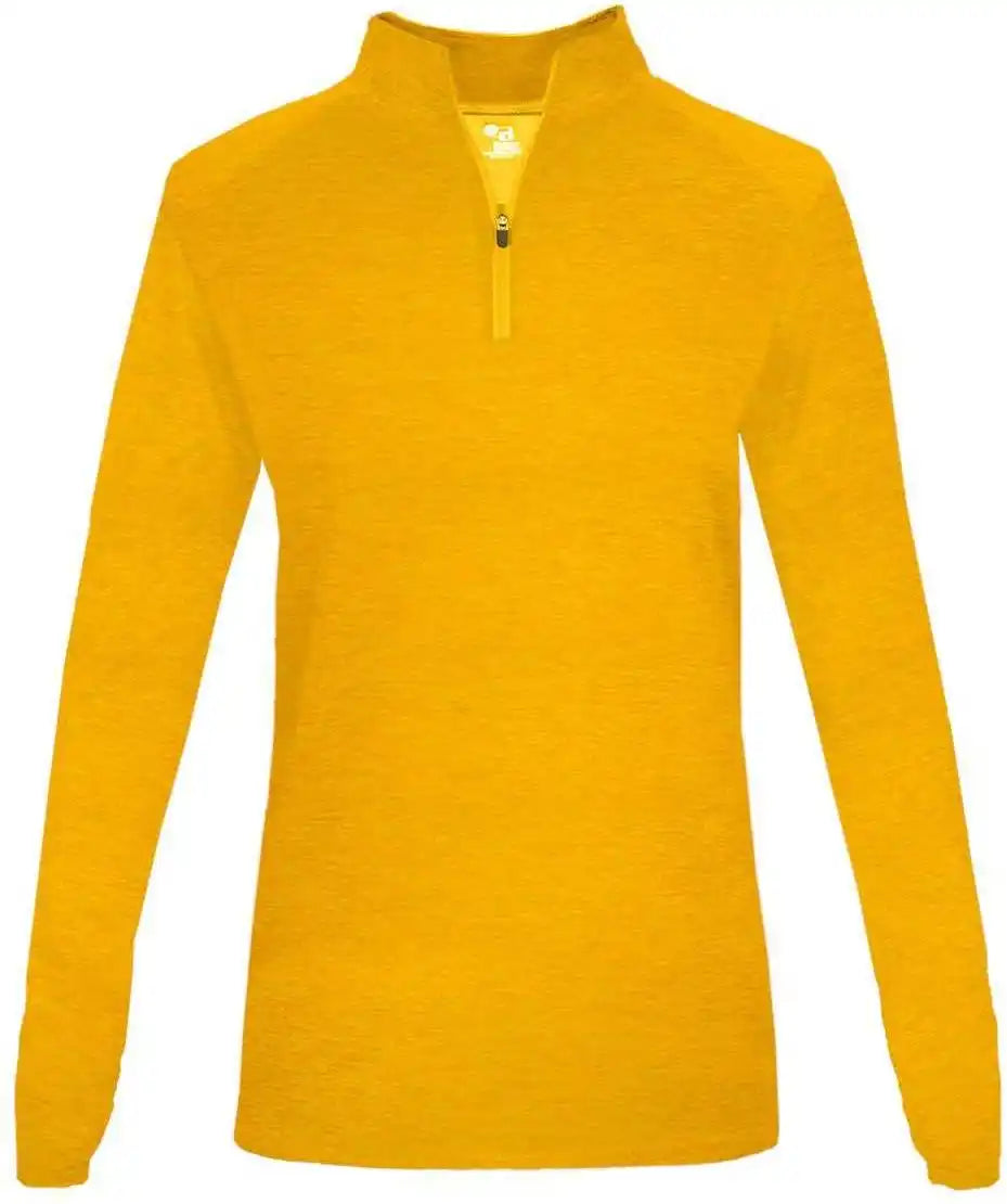 Badger Sport 4173 Tonal Blend Ladies 1/4 Zip - Gold
