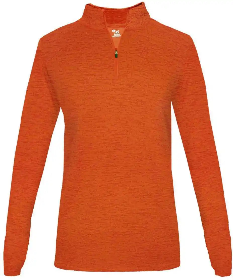 Badger Sport 4173 Tonal Blend Ladies 1/4 Zip - Orange