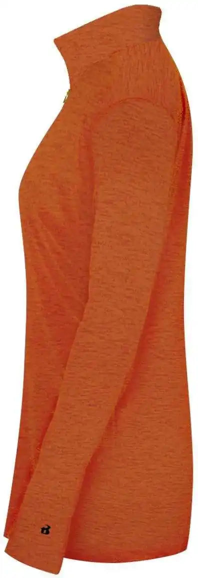 Badger Sport 4173 Tonal Blend Ladies 1/4 Zip - Orange