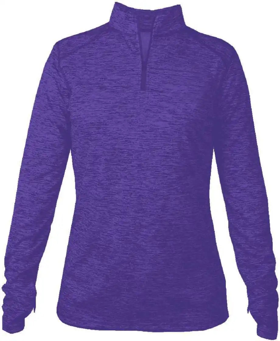 Badger Sport 4173 Tonal Blend Ladies 1/4 Zip - Purple