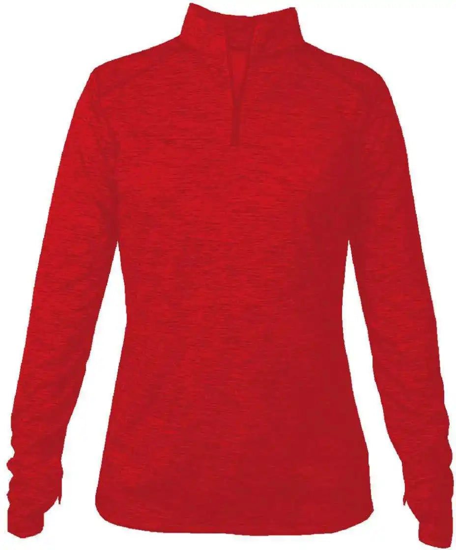 Badger Sport 4173 Tonal Blend Ladies 1/4 Zip Red