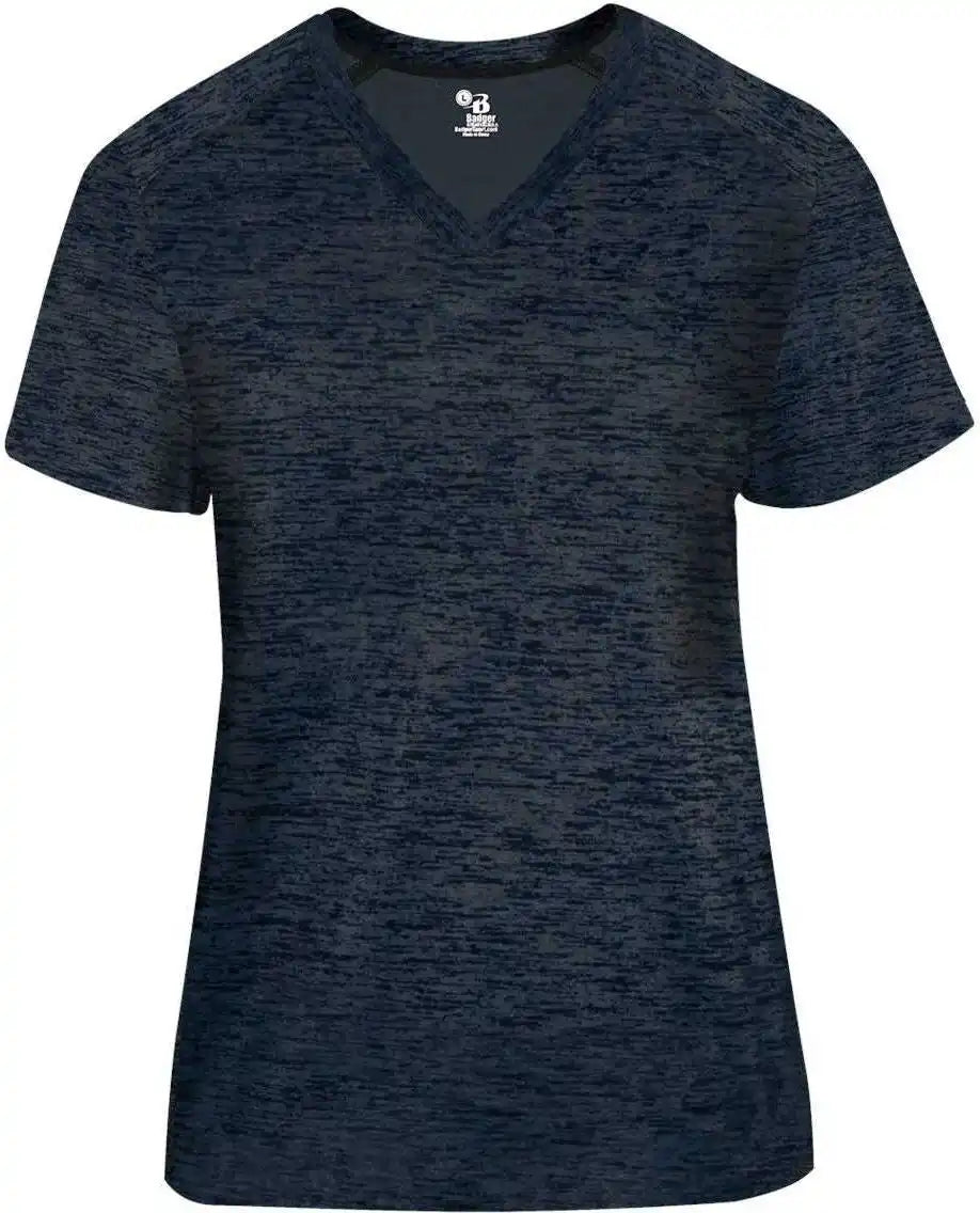 Badger Sport 4175 Tonal Blend Ladies V-neck Tee - Navy