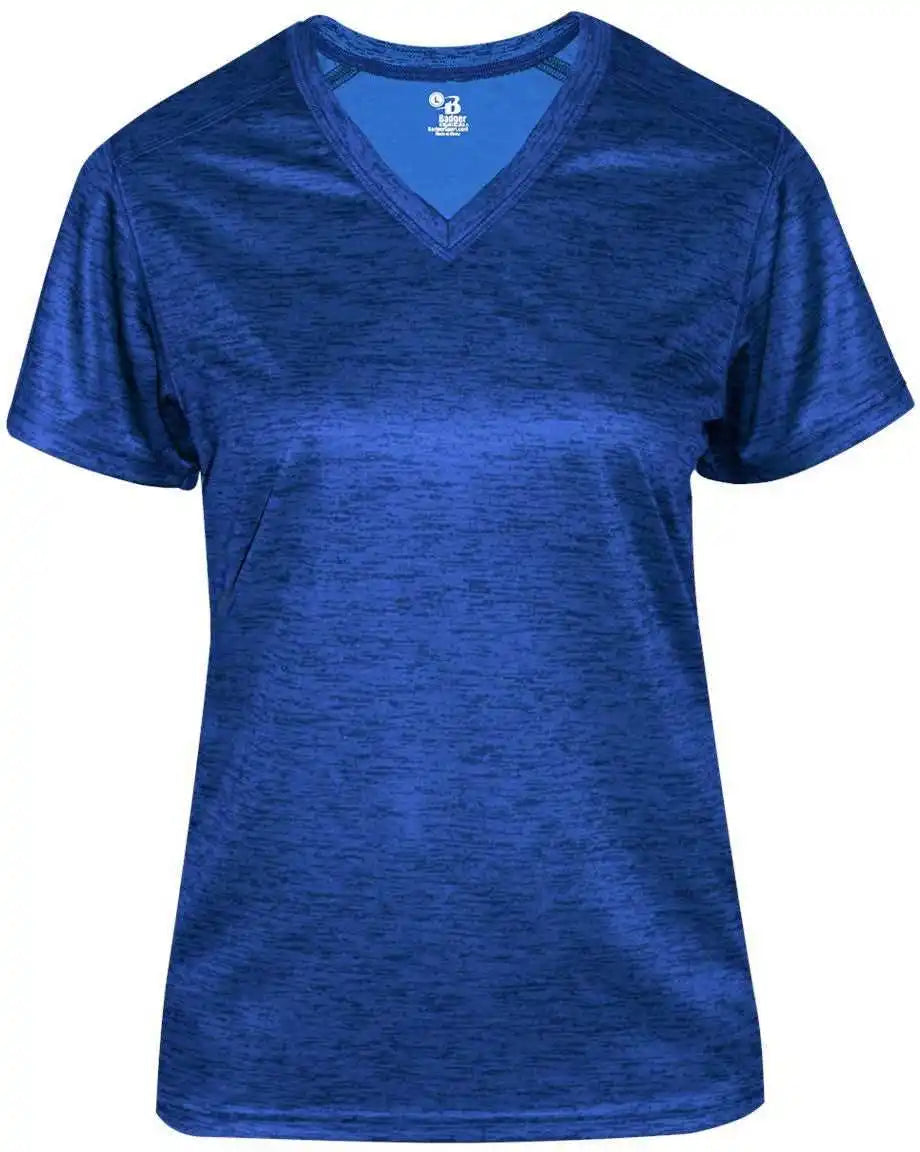 Badger Sport 4175 Tonal Blend Ladies V-neck Tee - Royal