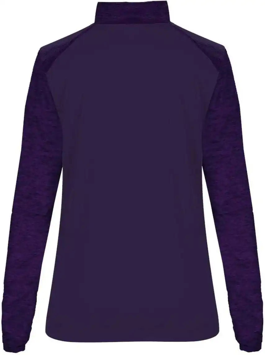 Badger Sport 4179 Tonal Blend Ladies 1/4 Zip Purple