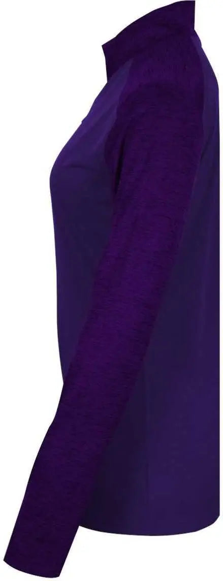 Badger Sport 4179 Tonal Blend Ladies 1/4 Zip - Purple