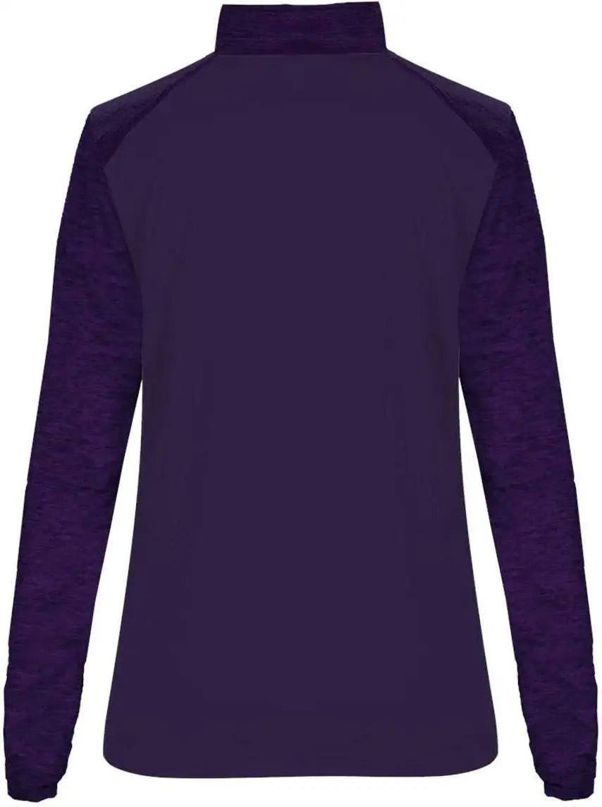 Badger Sport 4179 Tonal Blend Ladies 1/4 Zip - Purple