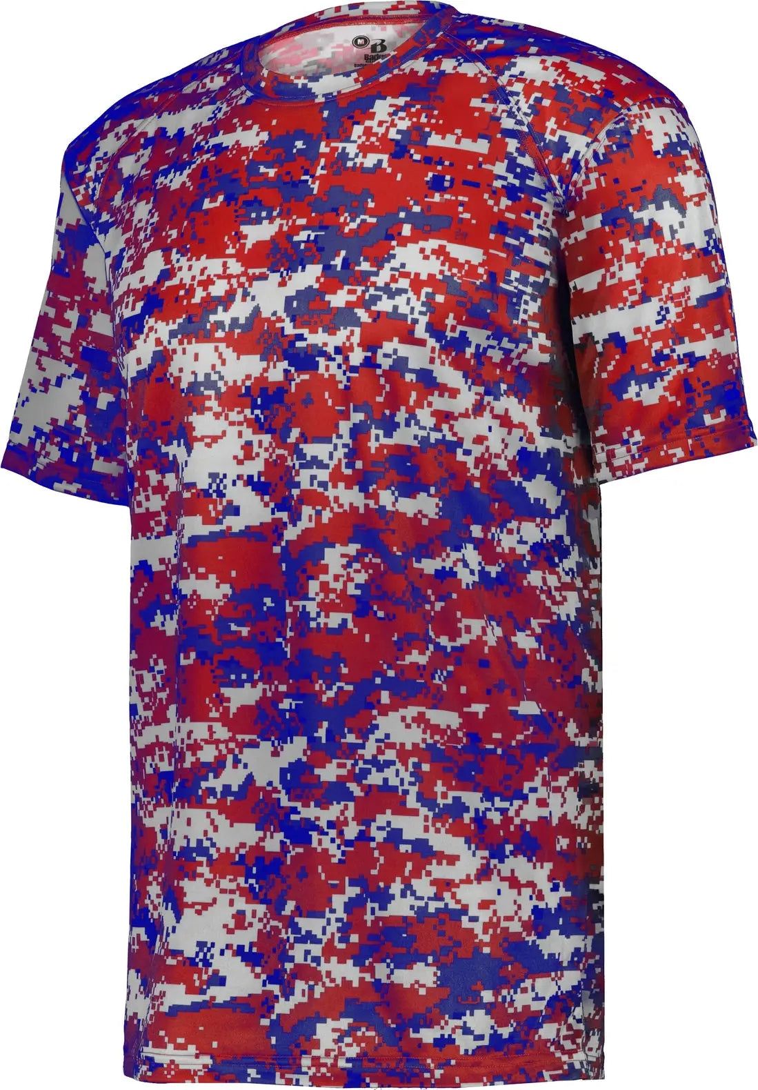 Badger Sport 4180 Digital Tee - Red Royal - Adult Xs