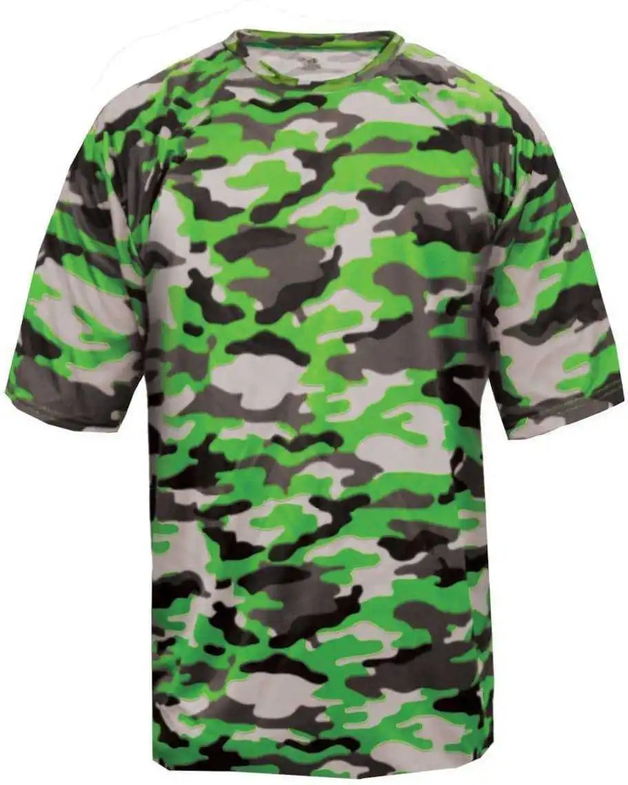 Badger Sport 4181 Camo Adult Tee Lime