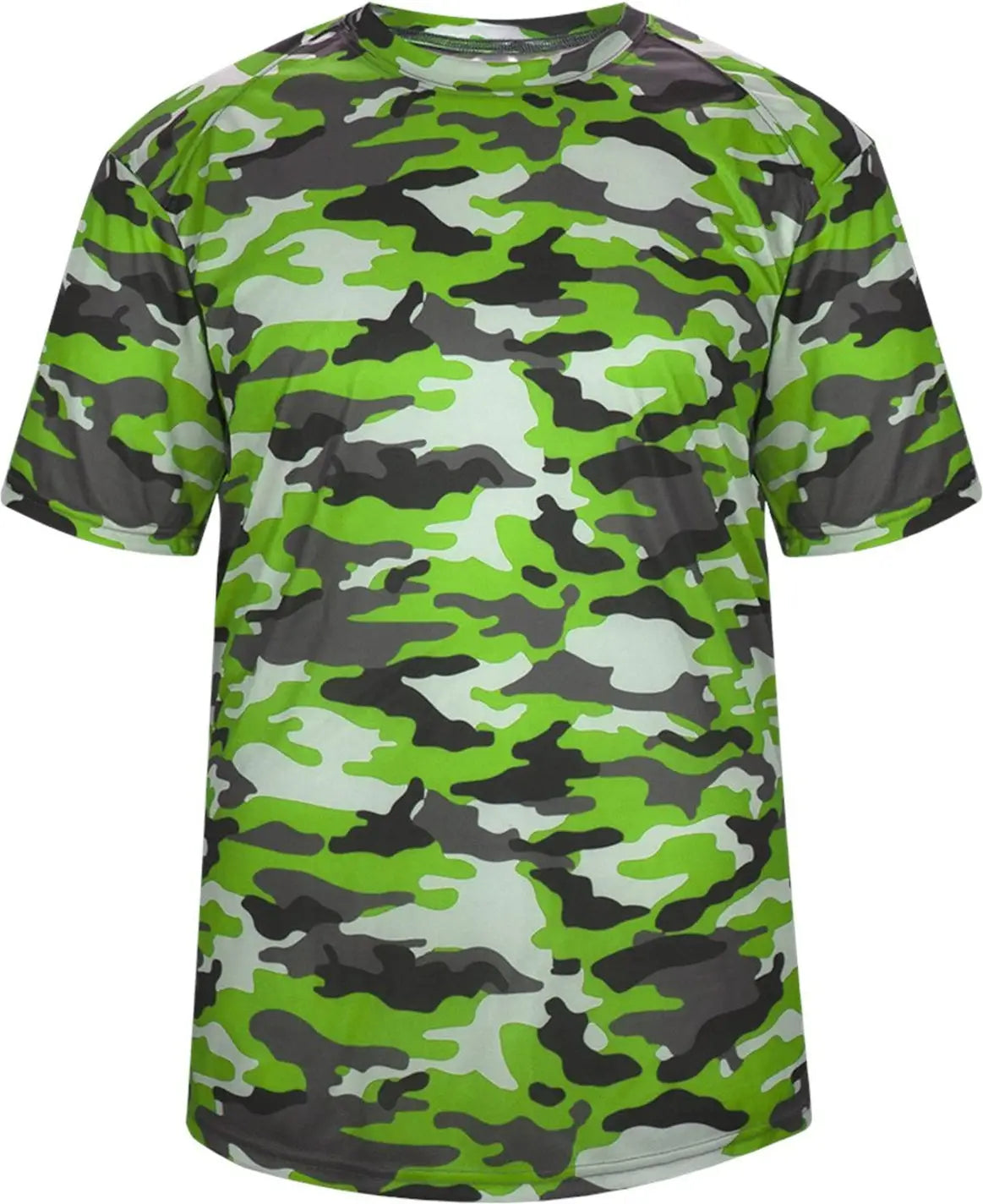 Badger Sport 4181 Camo Tee - Lime - Adult Xs