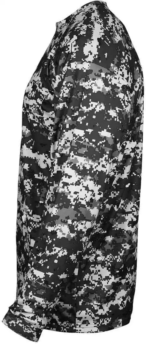 Badger Sport 4184 Adult Digital Long Sleeve Tee - Black