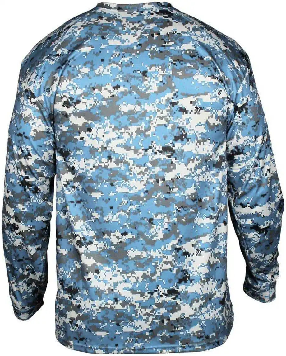 Badger Sport 4184 Adult Digital Long Sleeve Tee - Columbia Blue