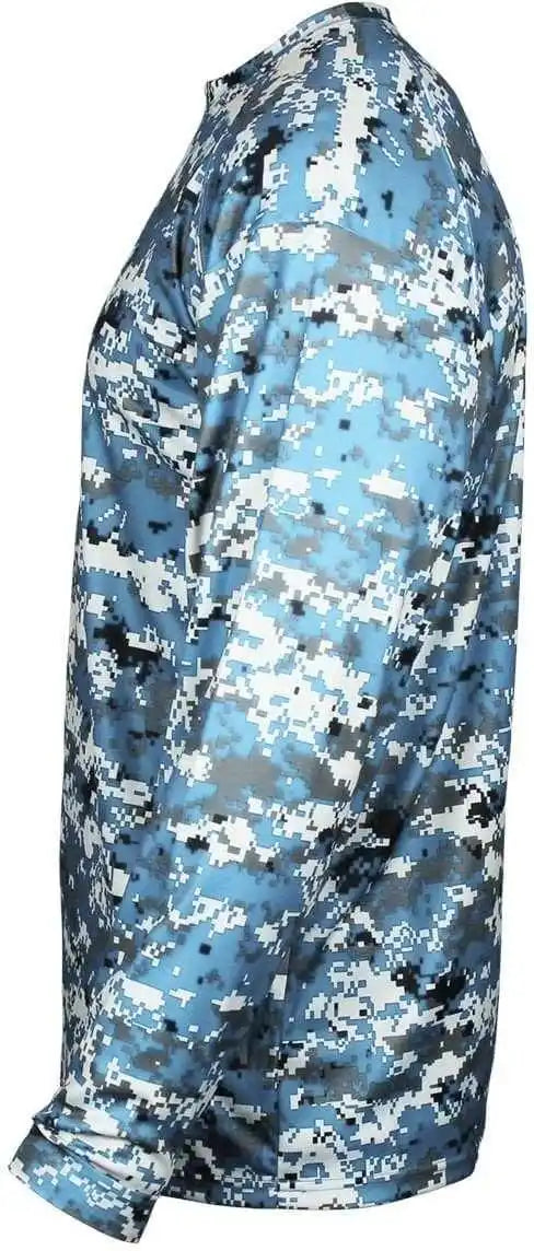 Badger Sport 4184 Adult Digital Long Sleeve Tee - Columbia Blue