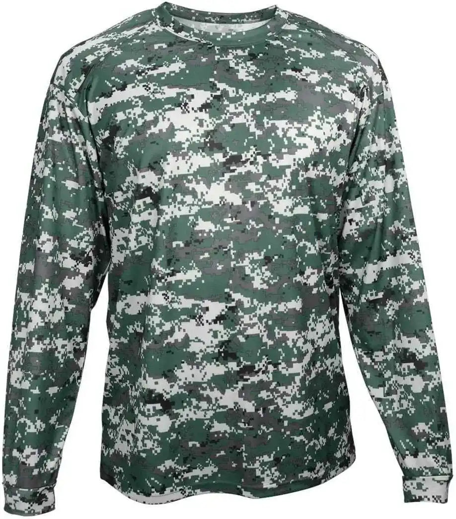Badger Sport 4184 Adult Digital Long Sleeve Tee - Forest