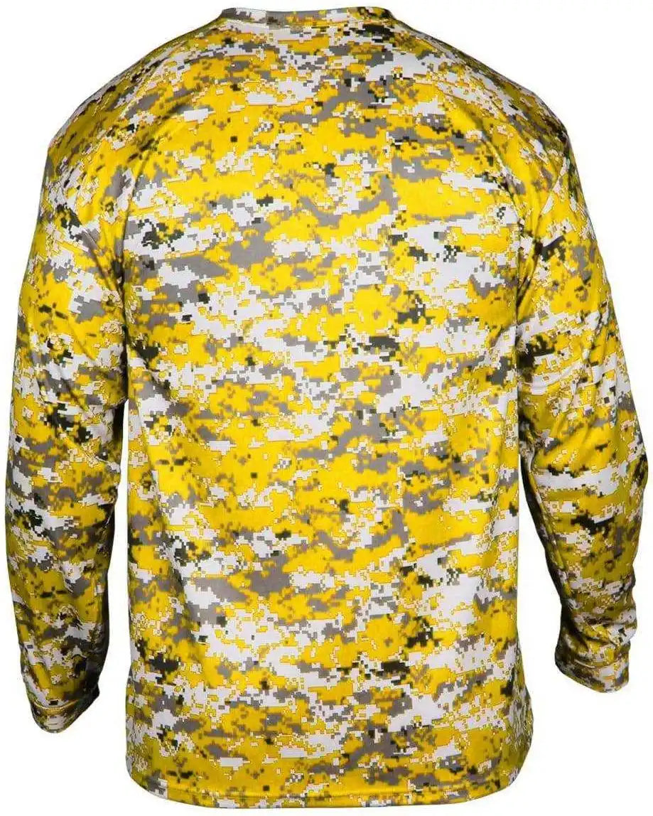 Badger Sport 4184 Adult Digital Long Sleeve Tee - Gold