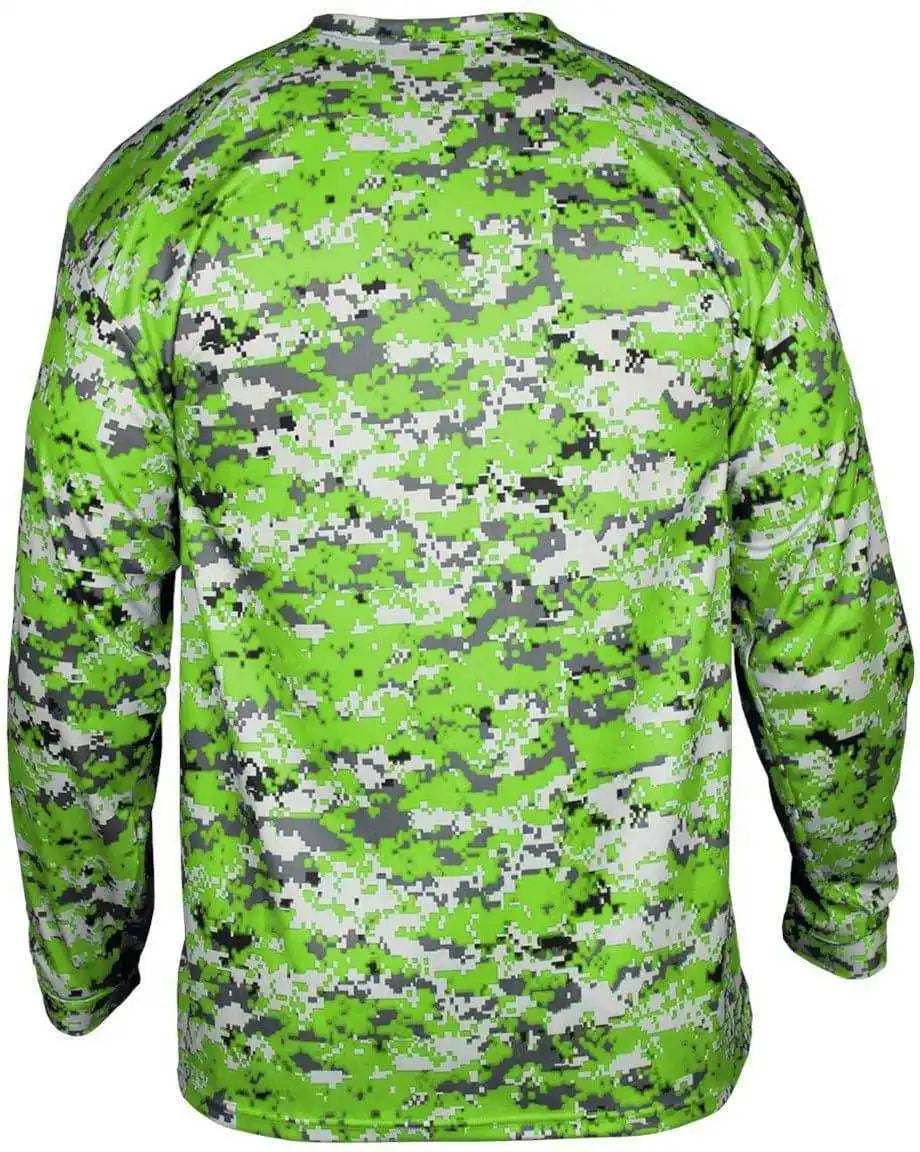 Badger Sport 4184 Adult Digital Long Sleeve Tee Lime