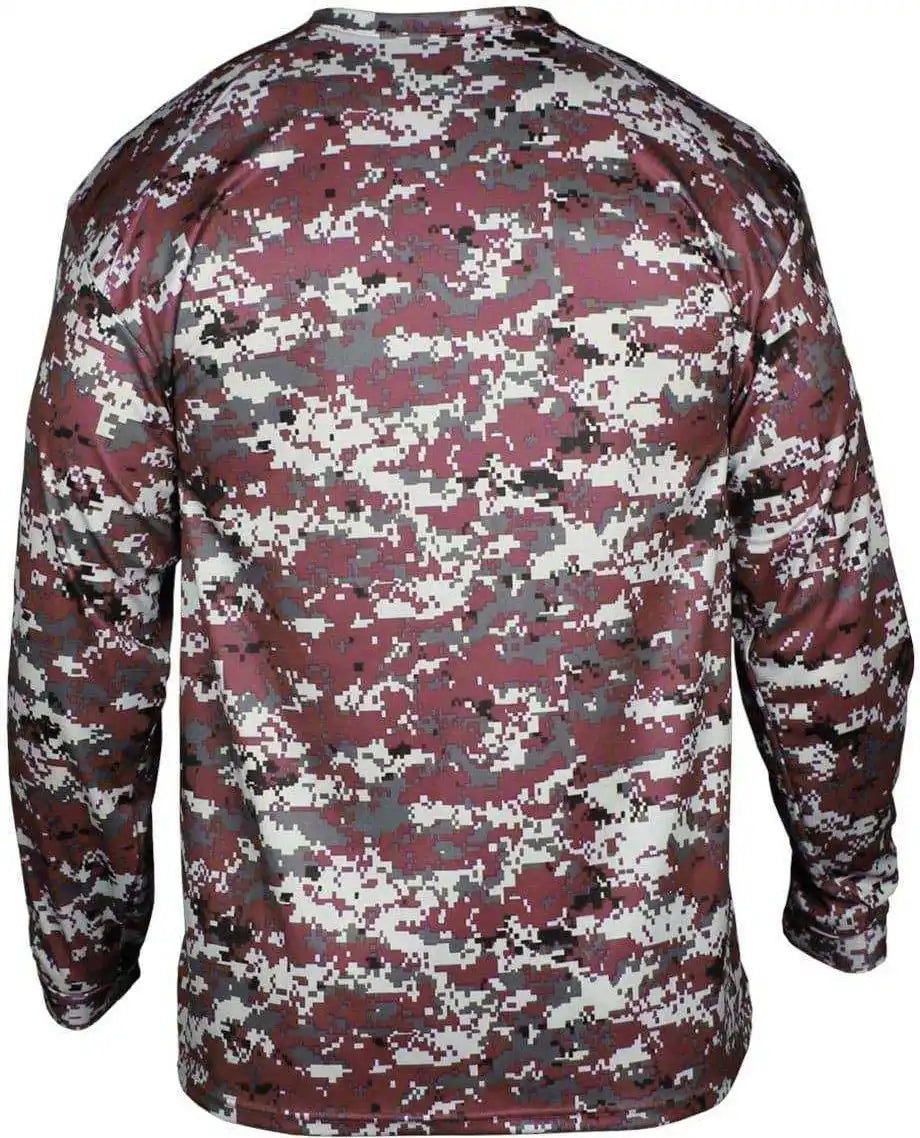 Badger Sport 4184 Adult Digital Long Sleeve Tee - Maroon