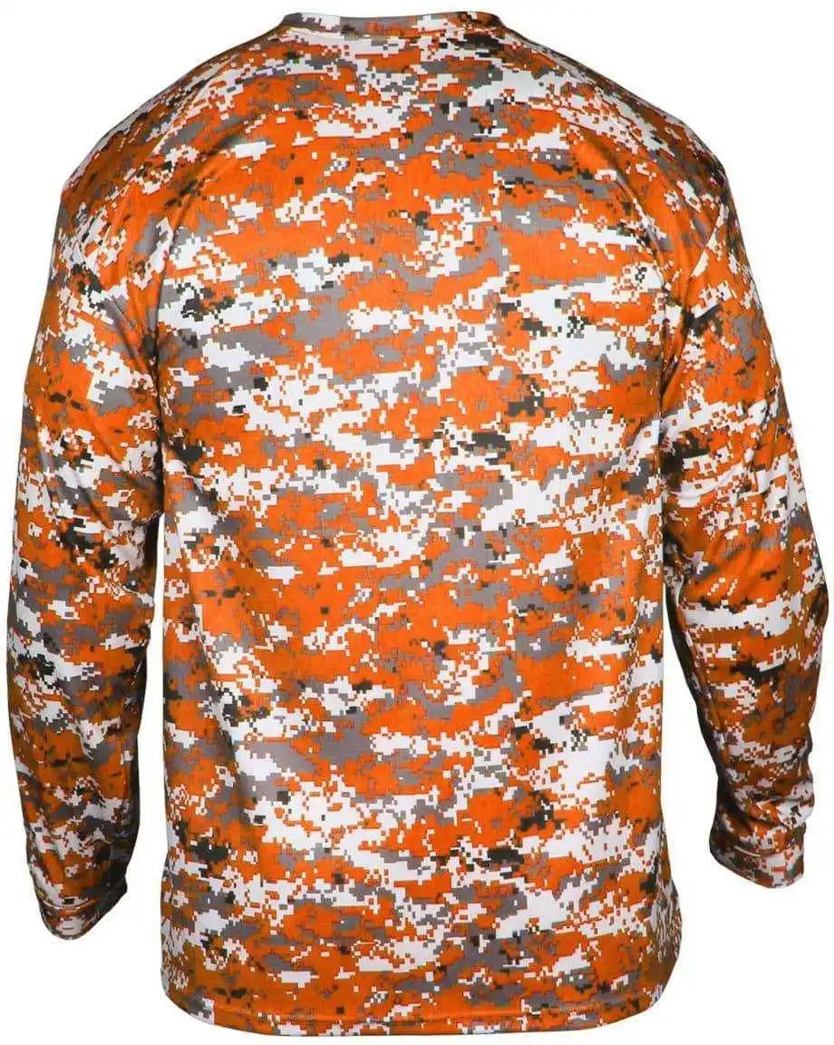 Badger Sport 4184 Adult Digital Long Sleeve Tee - Orange