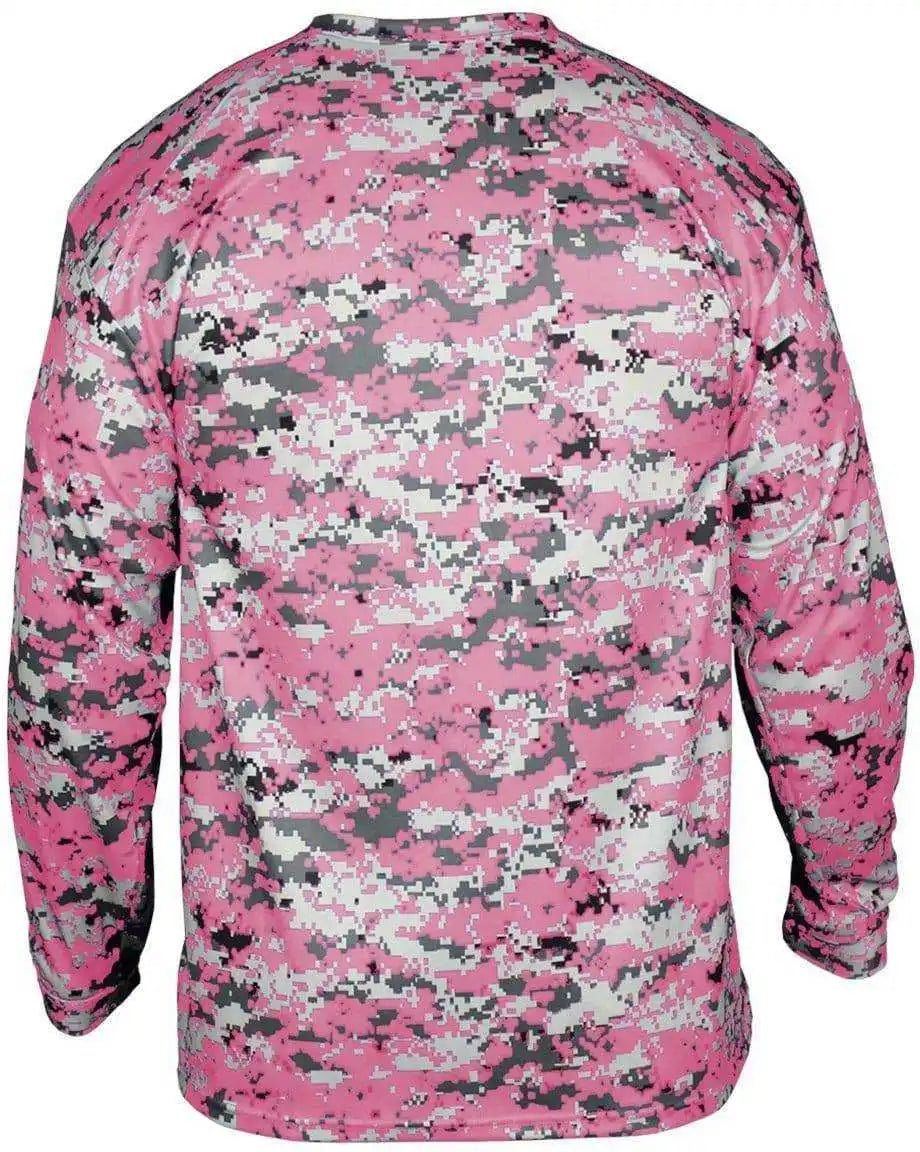 Badger Sport 4184 Adult Digital Long Sleeve Tee - Pink