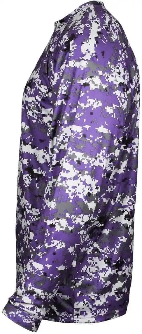Badger Sport 4184 Adult Digital Long Sleeve Tee - Purple