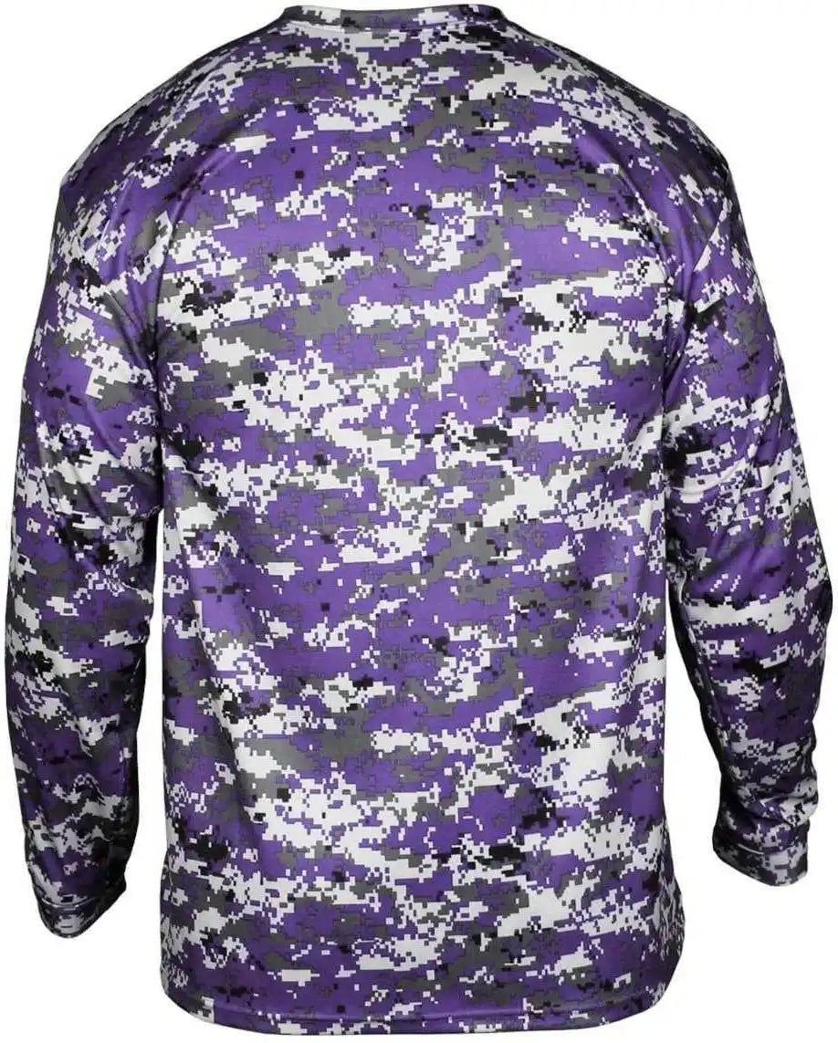 Badger Sport 4184 Adult Digital Long Sleeve Tee Purple