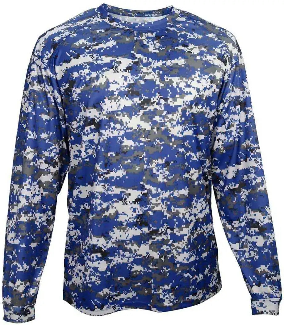 Badger Sport 4184 Adult Digital Long Sleeve Tee - Royal