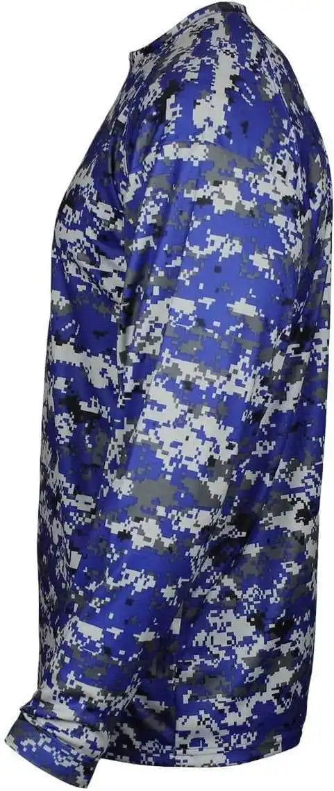 Badger Sport 4184 Adult Digital Long Sleeve Tee - Royal