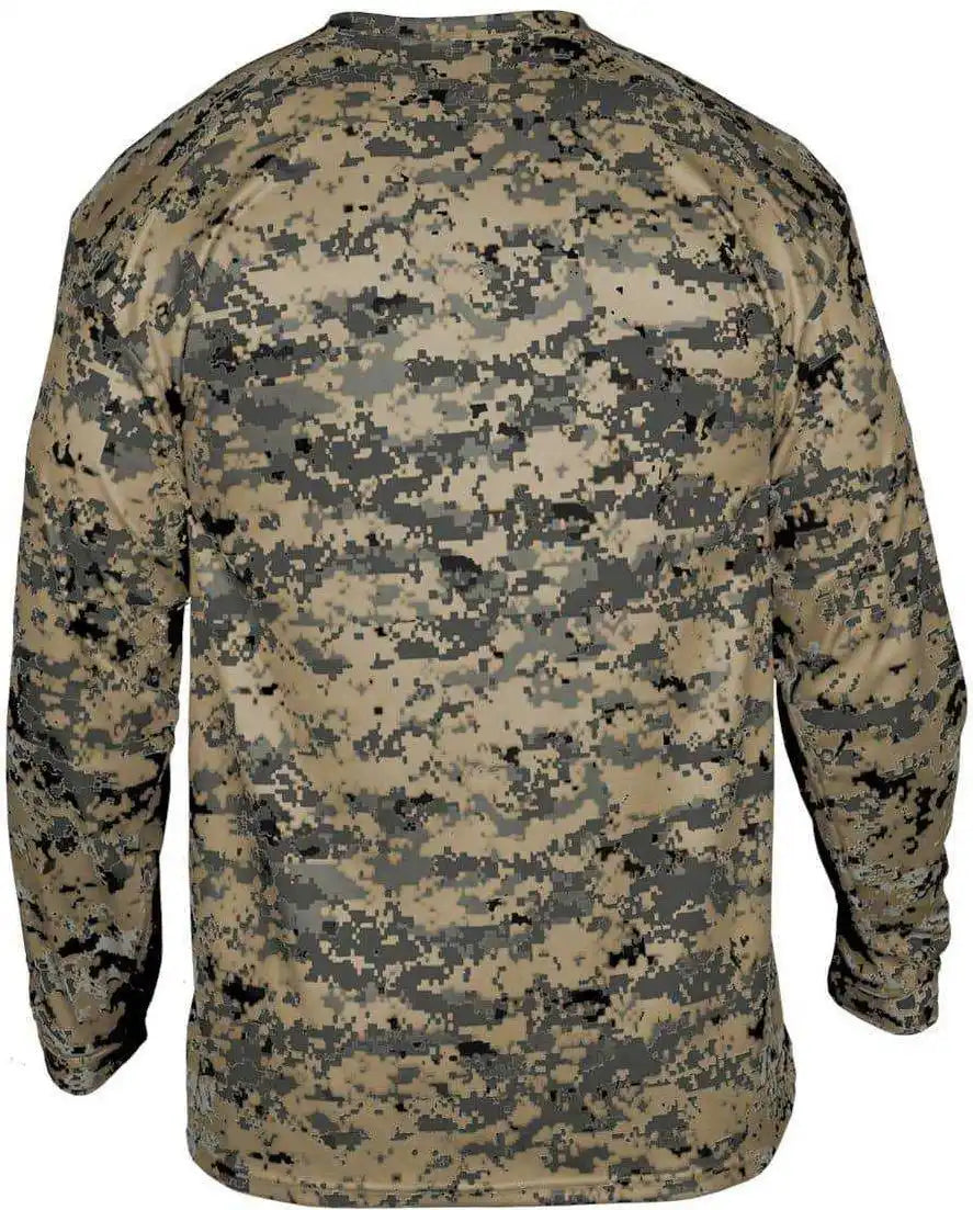 Badger Sport 4184 Adult Digital Long Sleeve Tee - Sand