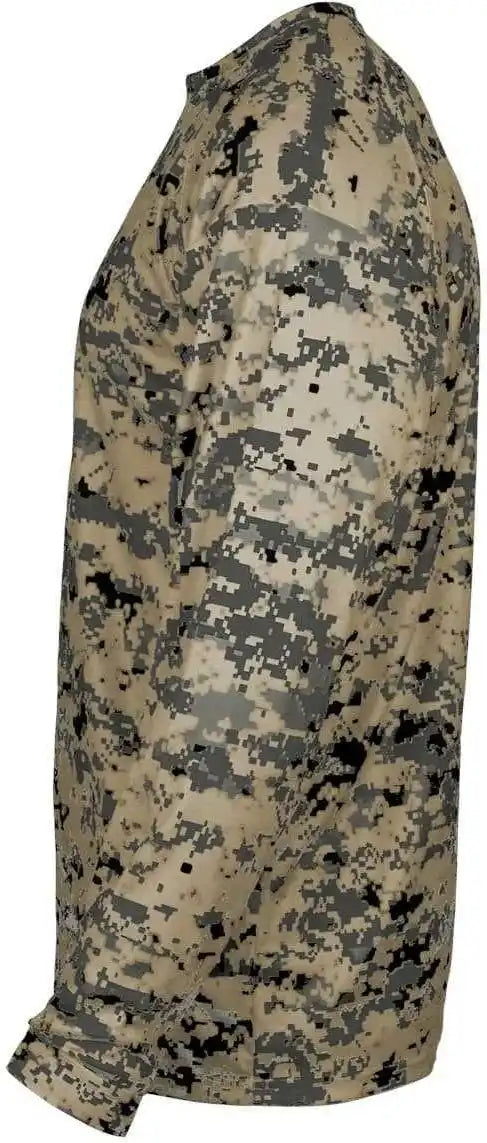 Badger Sport 4184 Adult Digital Long Sleeve Tee - Sand