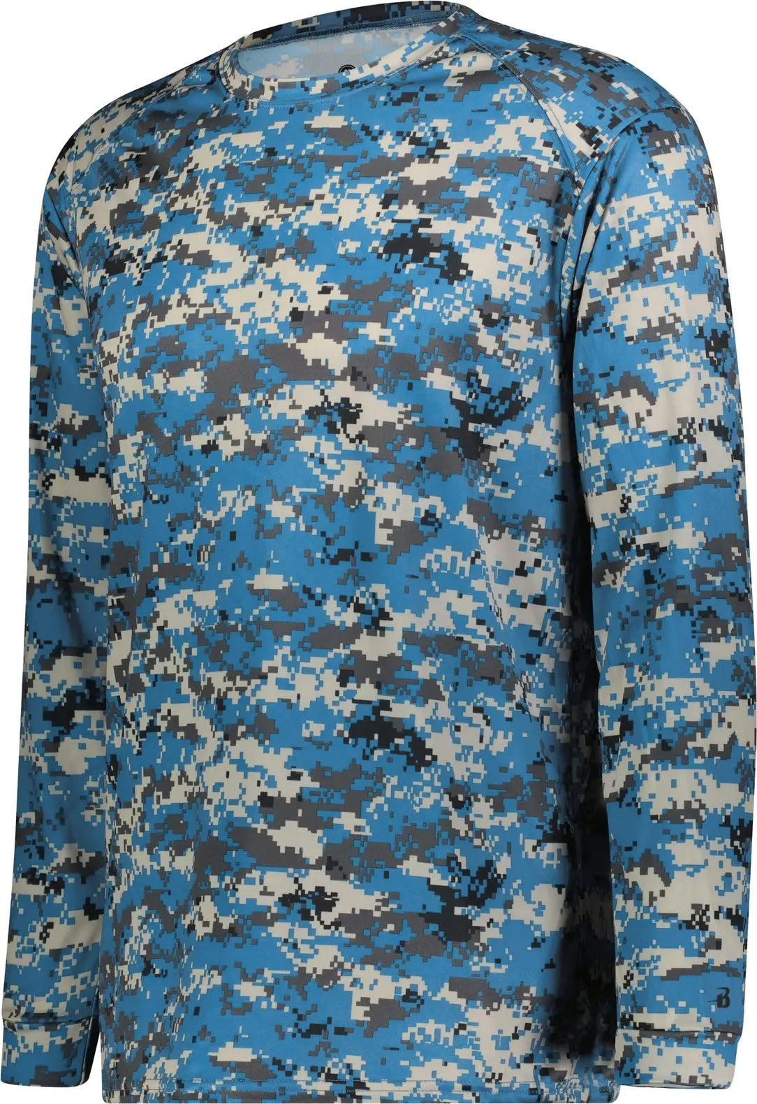 Badger Sport 4184 Digital L/s Tee - Columbia Blue - Adult Xs